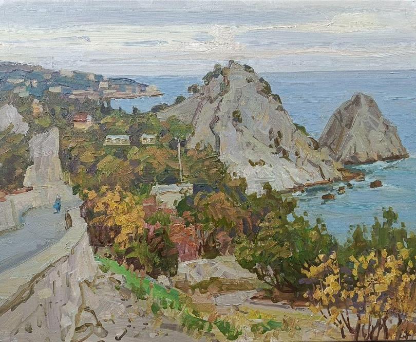 Крым. Симеиз. Вид на Диву и Панеа, в ноябре