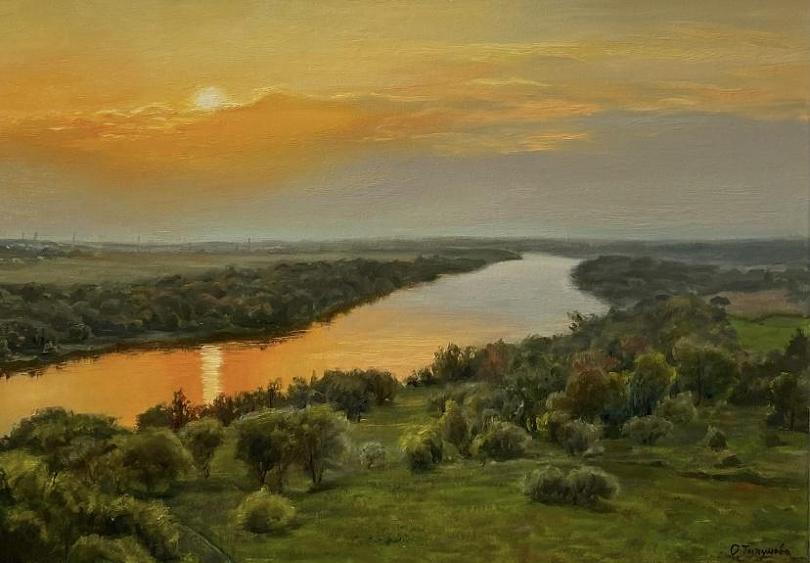 Золотая заря перед дождем