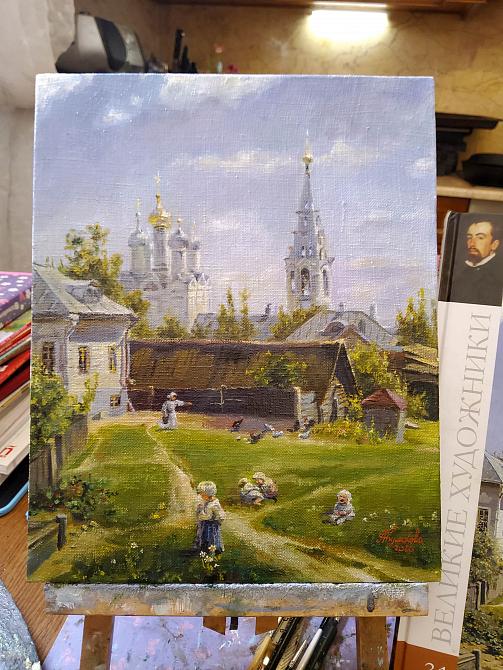 Московский дворик.  Копия В.Д.Поленова, фрагмент. 