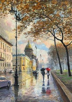 Предзакатный свет. Двое. Петербург. 