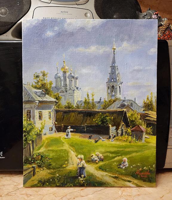 Московский дворик.  Копия В.Д.Поленова, фрагмент. 