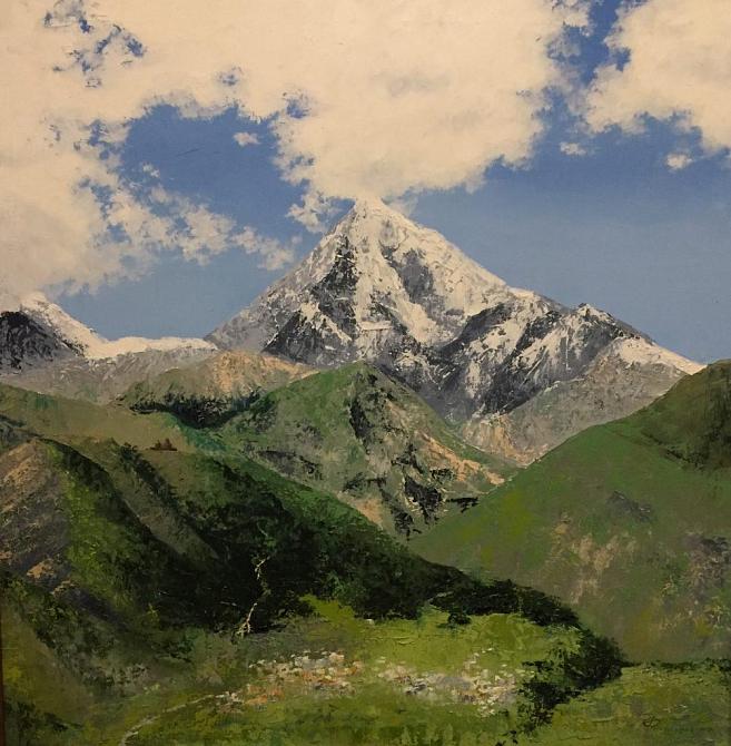 Казбек, Гергети и церковь св. Троицы.